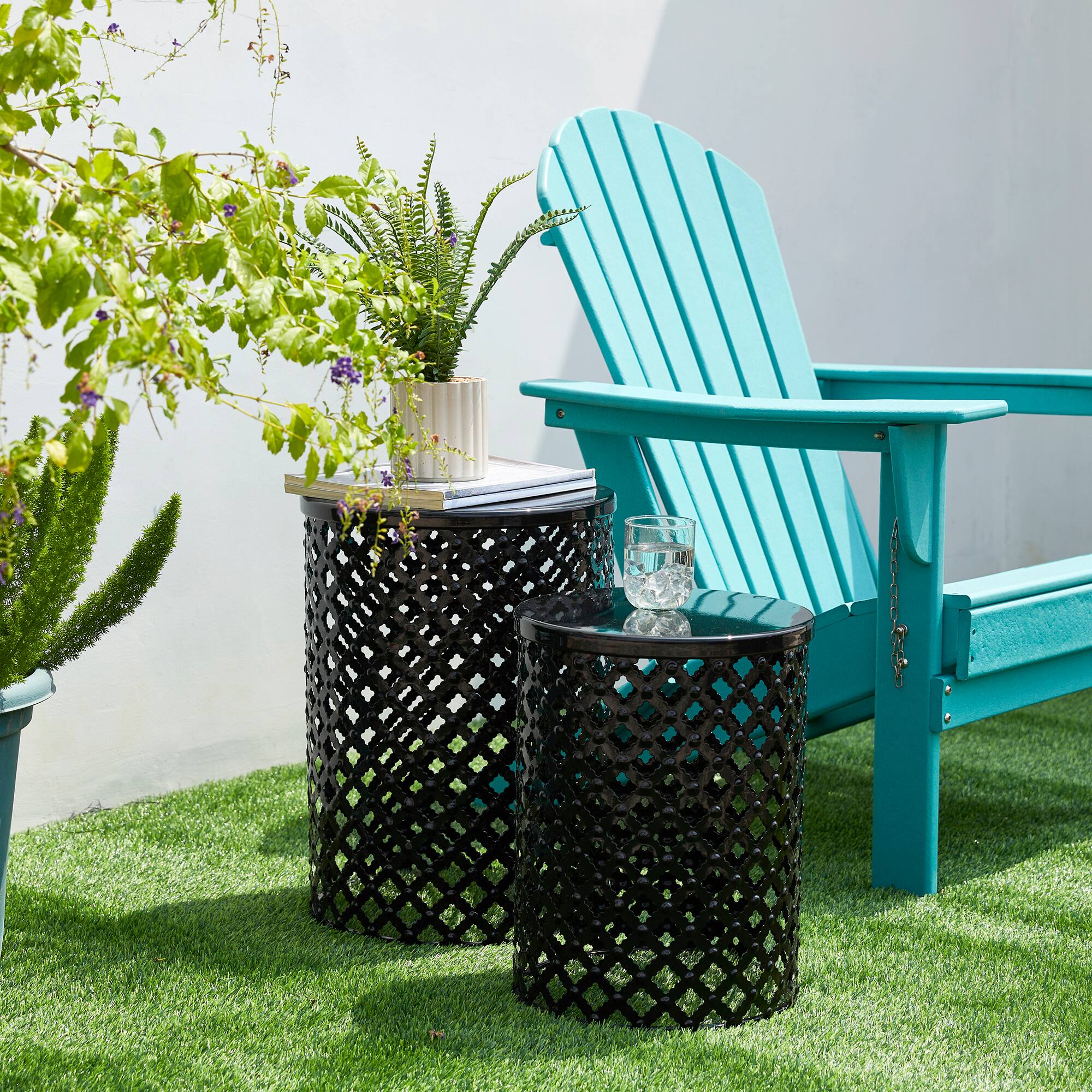 Glitzhome® Multifunctional Metal Garden Stool Set